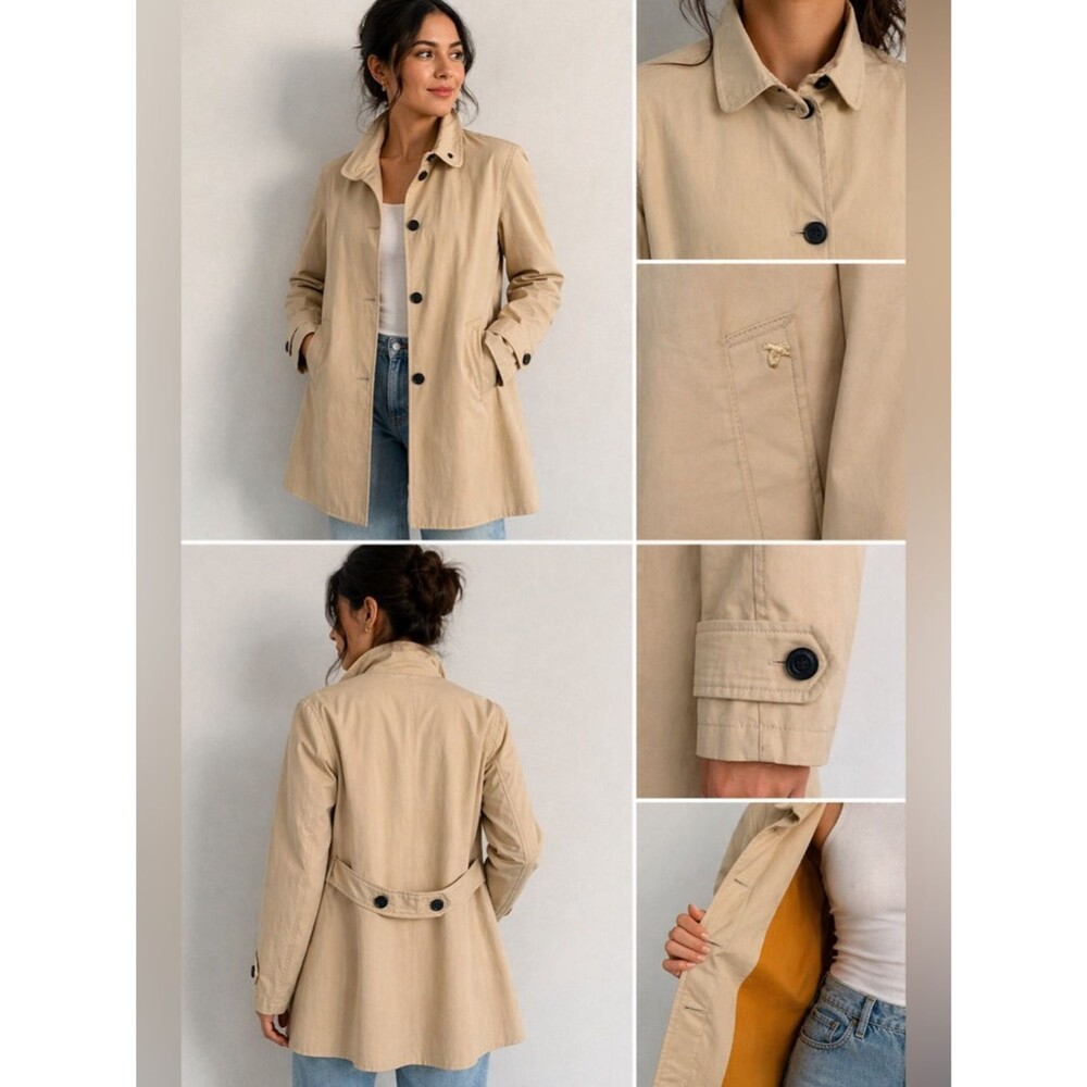 John Partridge Vintage Spray Beige Oversized Cotton Coat Size S